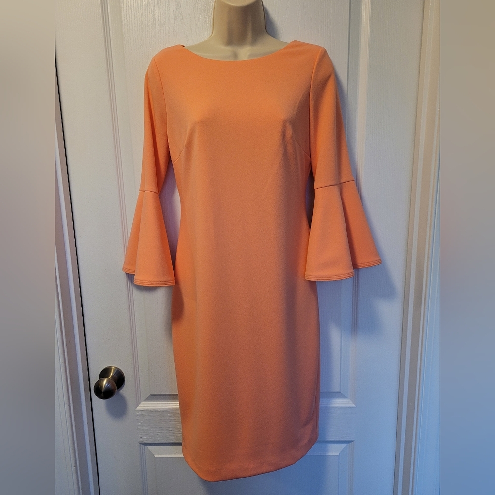 Calvin Klein Apricot Colored Dress, Size 4